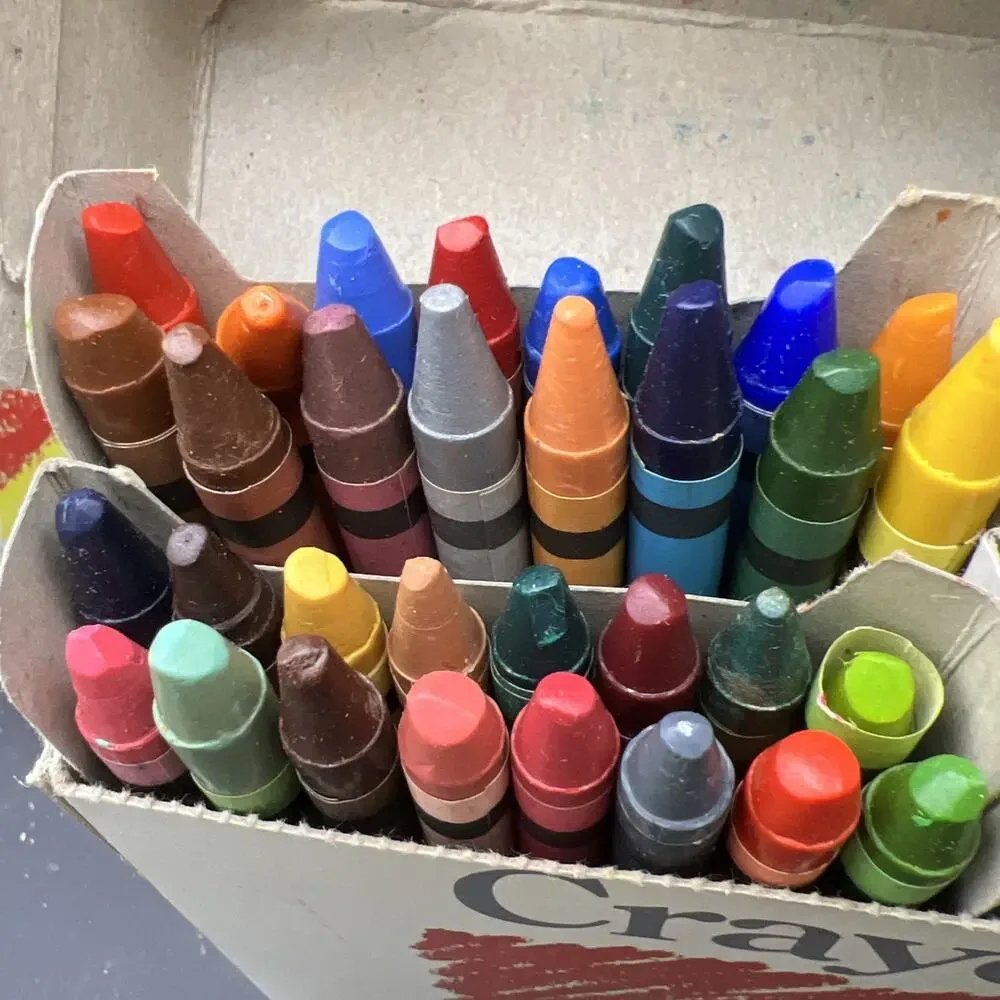 2 Boxes 1986 Lovette 64 Count Crayons In Original Box Opened/USED Non Toxic VTG